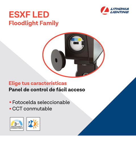 Lithonia Lighting Esxf2 Alo Sww2 Ky Ddb Reflector Led 54 W Negro