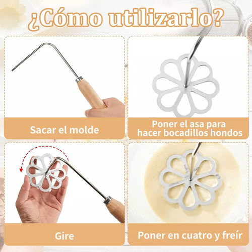 Moldes Para Bollos Con Mango De Madera Para Galletas, 6 Unid