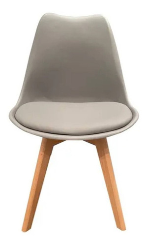 Imagen 2 de 4 de Silla de comedor E-Chairs By Masliah Eames Tulip, estructura color gris, 4 unidades