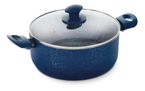 Imagen 2 de 10 de Batería De Cocina 5 Pzs Granito Navy Antiadherente Ilko
