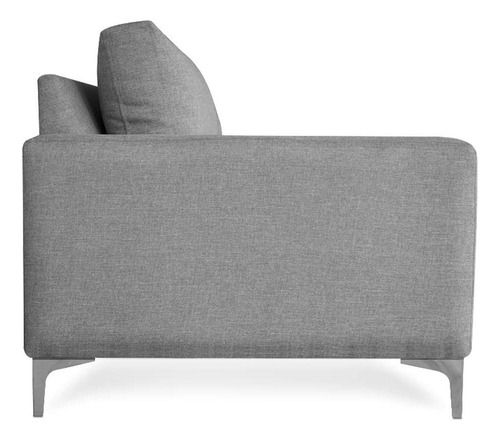 Sillon Individual Ocacional Salas Modernas Minimalista Retro Color Gris Diseño De La Tela Lino