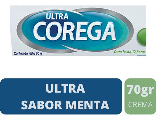 Ultra Corega Crema Adhesiva Protesis Dental - Menta X 70g