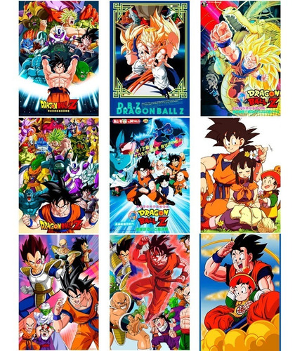 Posters Dragon Ball Z 9 Pzs Saiyajin Saga Goku Gohan Shen