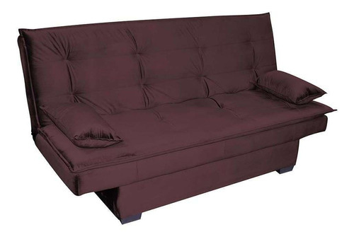 Sofá-cama 3 Lugares Esmeralda Veludo Roxo