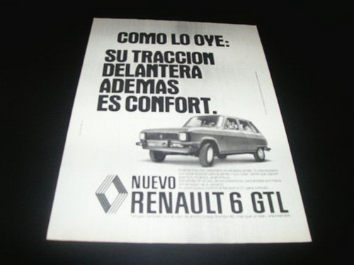 (pa015) Publicidad Clipping Renault 6 Gtl * 1979