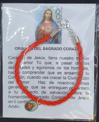 Pulsera Del Sagrado Corazón, Cordón, Hecha A Mano.