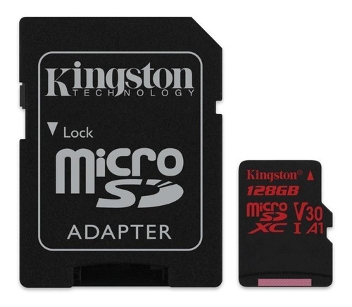 Tarjeta de memoria Kingston SDCR  Canvas React con adaptador SD 128GB