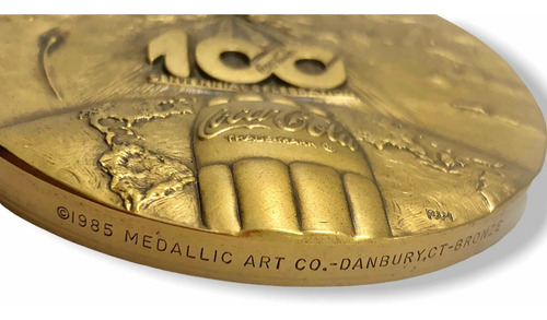 Wow Medalla De Bronce 100 Años De Coca Cola Medallic Art Co (Usado)