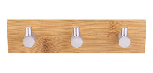 Colgador De Pared De Bambú Natural Y Acero Inoxidable Para C