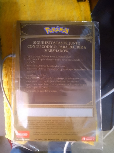 Pokémon Sword Shield Tarjeta De Colección Código Marshadow (Usado)