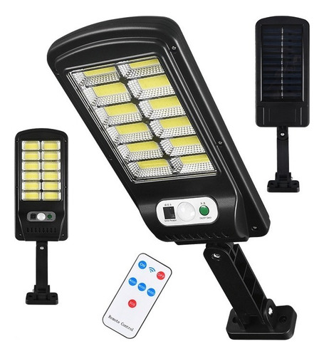 Mini Luminária Led Solar Poste Rua Parede Sensor 128cob Cont