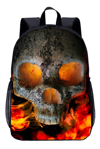 Mochila Escolar Amazon Hot Sale Con Estampado De Calaveras,