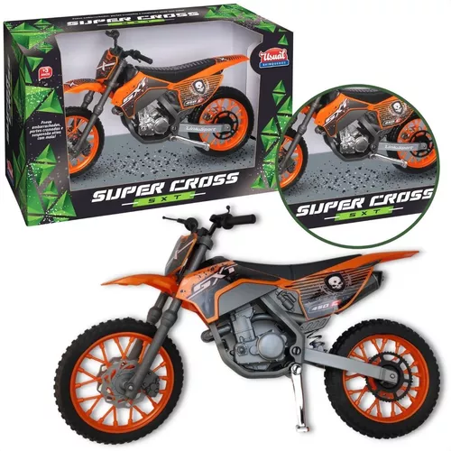 Moto Super Cross Sxt Pneus De Borracha E Suspensão Laranja