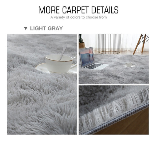 Alfombra Shaggy Super Suave Color Gris Oscuro 160 * 200 Cm L