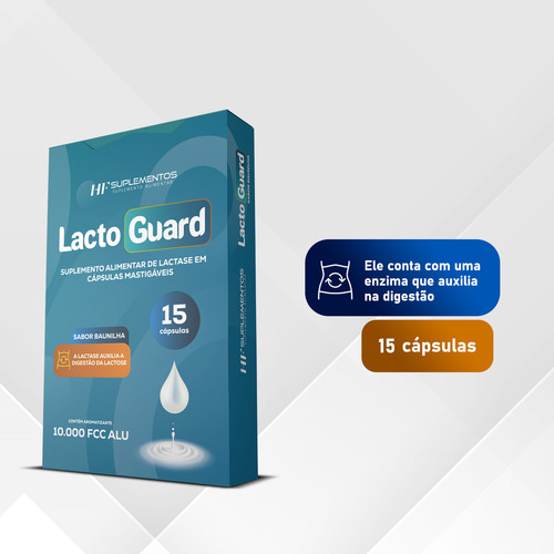 2x Lacto Guard 15 Caps Mastigável Sabor Baunilha Hf