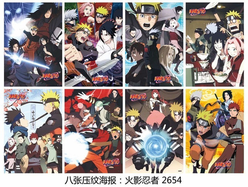 Posters De Naruto 8 Pzs X Juego A3 Importado De Asia