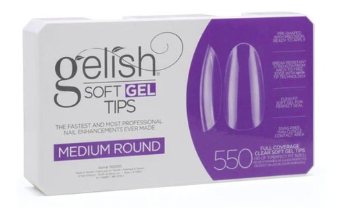 Tips Medium Round Soft Gel Caja 550 Piezas By Gelish
