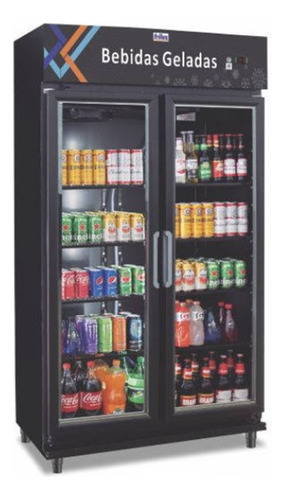 Expositor Vertical Refrigerado Para Bebidas Rf-020b Frilux Cor Total black 220V