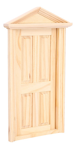 A Puerta De Madera Diy 1:12 Con Forma De Aguja De