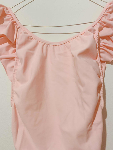 Malla Enteriza Con Volados Rosa Chicle