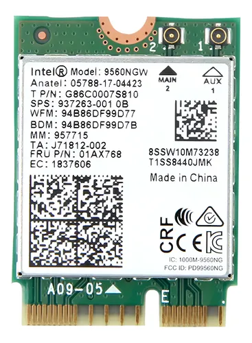 Tarjeta Wifi Bluetooth 5.0 9560ngw Key E M.2 Dual-band Intel