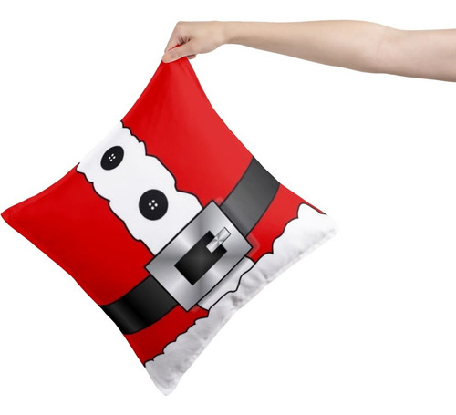 Cojin Decorativo Santa Claus Traje Navidad Poliester Calidad Color 001 Diseño De La Tela Lisa