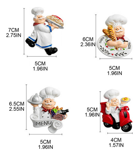 X Imán De Resina Para Nevera (3 #mold), Figura De Chef