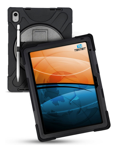 Teknet Funda Correa Para iPad 10 Gen 10.9 2022 Rudo Case Color Negro