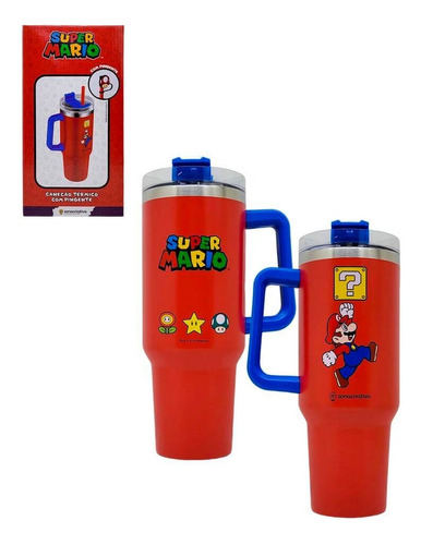 Copo Térmico Stitch Tumbler Inox Personagens Frio Até 12h Cor Vermelho Super Mário Bros Super Mario Bros