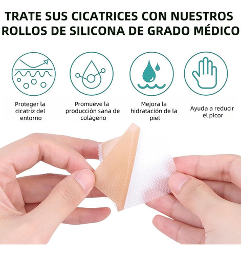 4cm*1.5 Metros Parche Silicón Reutilizable Cicatrices Rollo