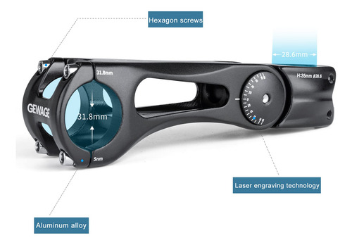 Vástago De Bicicleta Para Bicicleta, Vástago Ajustable De 65