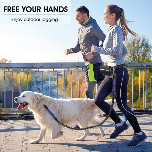 Correa De Perro Manos Libres Con Bolsa Impermeable Con Cr...