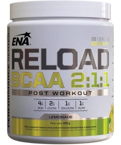 Reload Bcaa 2.1.1 Sabor Limonada X 220g - Ena Sports