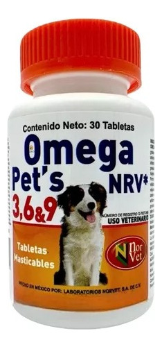 Norvet Omega Pet's Vitaminas Para Perro 30 Tabletas