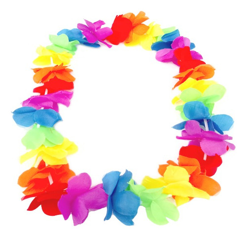 12 Collar Hawaiano Flores Neon Acuafiesta Glow Partynices