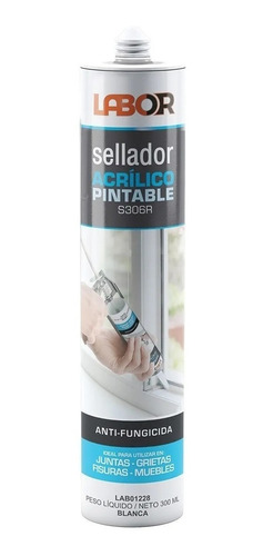 Sellador Acrílico Pintable Multiuso 300 Ml Labor Blanco