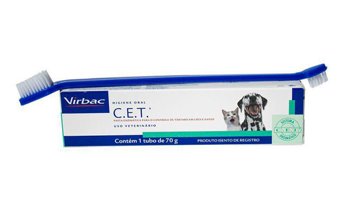 Kit Saúde Oral Cães E Gatos Virbac C.e.t Pasta E Escova