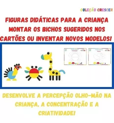 Jogo Educativo Forma Bichos - em madeira - Nig - Ludolica