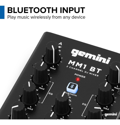 Gemini Portable Bluetooth Dj Mixer 2-channel Mini Audio...