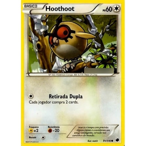 Hoothoot - Pokémon Normal Comum - 91/116 - Pokemon Card Game