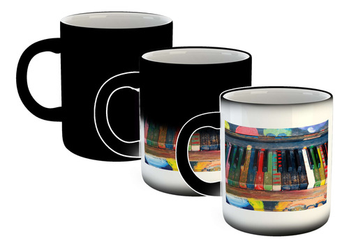 Taza Magica Piano Teclas Pintadas Colores Artistico