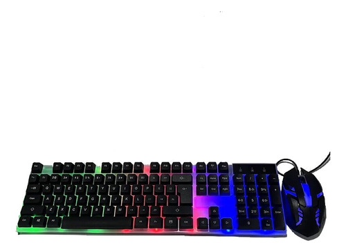 Kit De Teclado Y Mouse Gamer Gene- Color Negro Y Blanco