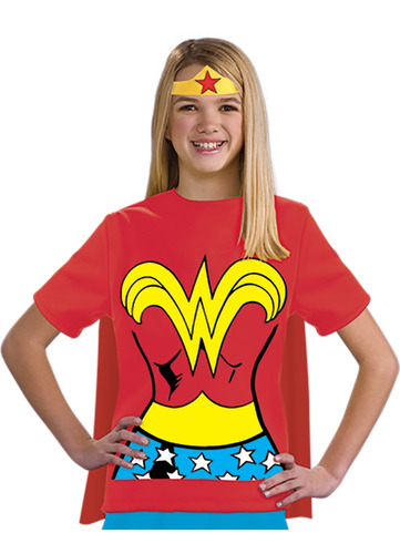 Disfraz Para Niña La Mujer Maravilla 3 Piezas (camiseta