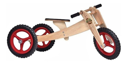 Bicicleta De Madeira Woodbike 3 Estágios Vermelho