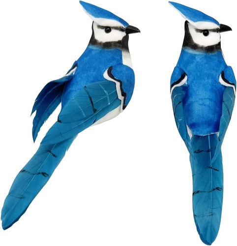 Aves Artificiales Realistas De Jay Azul De 5.5 Pulgadas Con