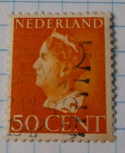 Sello Postal Holanda - 1946 - Queen Wilhelmina (1)