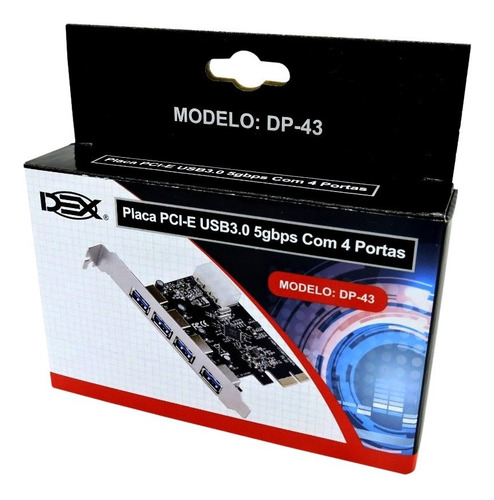 Imagem 4 de 6 de Placa Usb 3.0 4 Portas Pci Express Pci-e Ate 5gbps