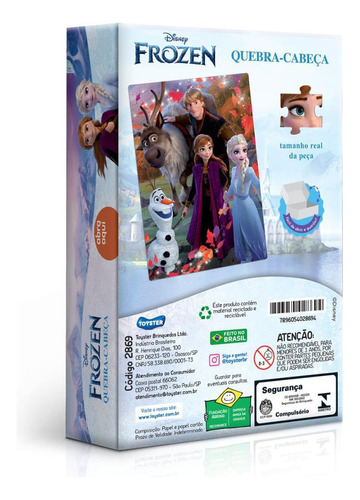 Quebra-cabeça Toyster Frozen Cartonado 200 Peças