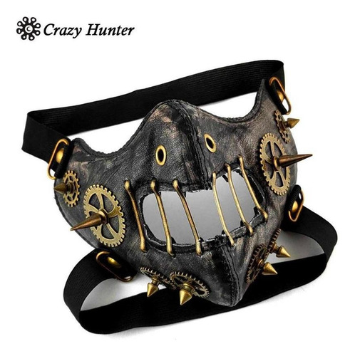 B En Steampunk Máscara Retro Gótica De Cuero Cosplay Gears