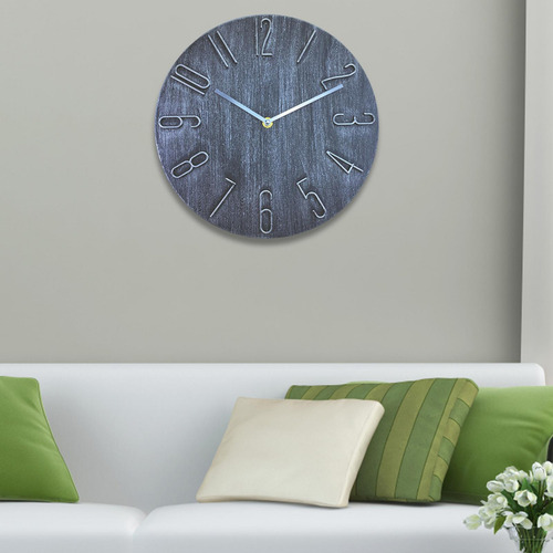 Reloj De Pared Nórdico, Movimiento De Barrido, Gris-plata